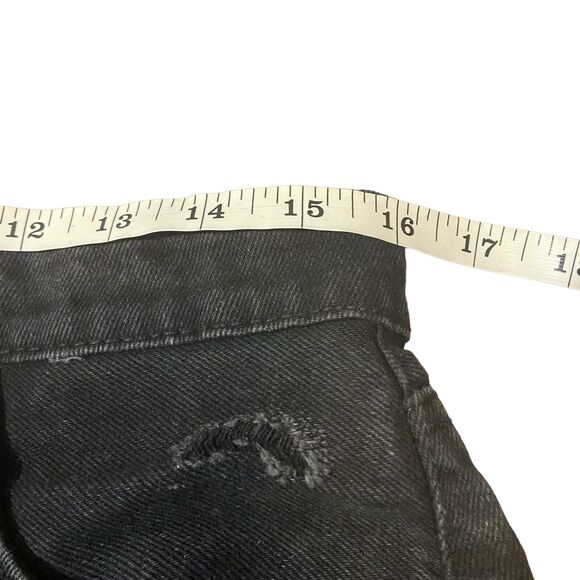 Refuge Distressed Shorts Raw Hem Black Jean Denim Short Chelsea Size 7 Rock Punk - Picture 11 of 16